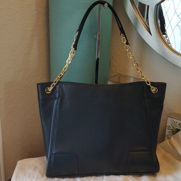 Tory Burch Small Britten Slouchy Tote - Black - Picture 4 of 11